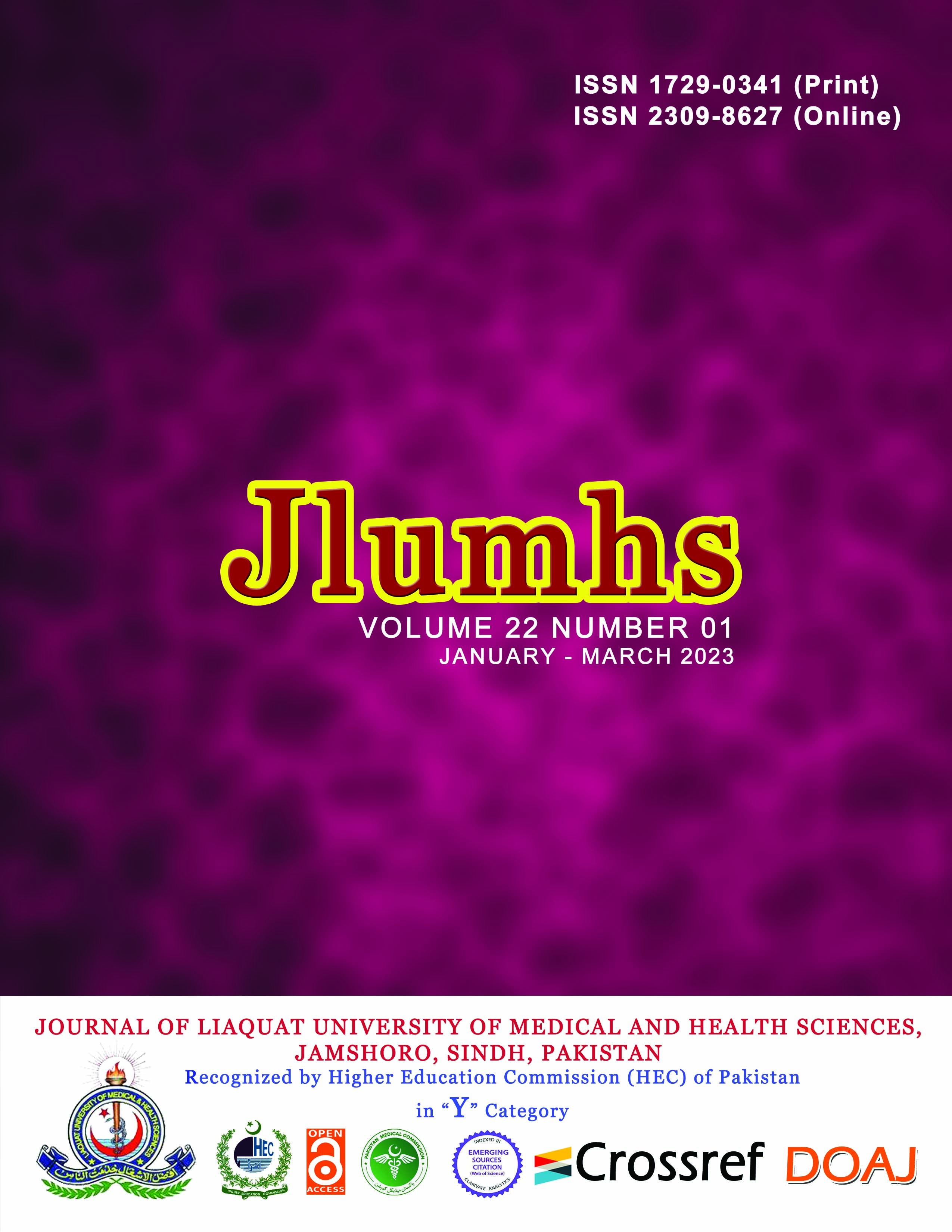 					View Vol. 22 No. 01 (2023): Journal of Liaquat University of Medical & Health Sciences
				