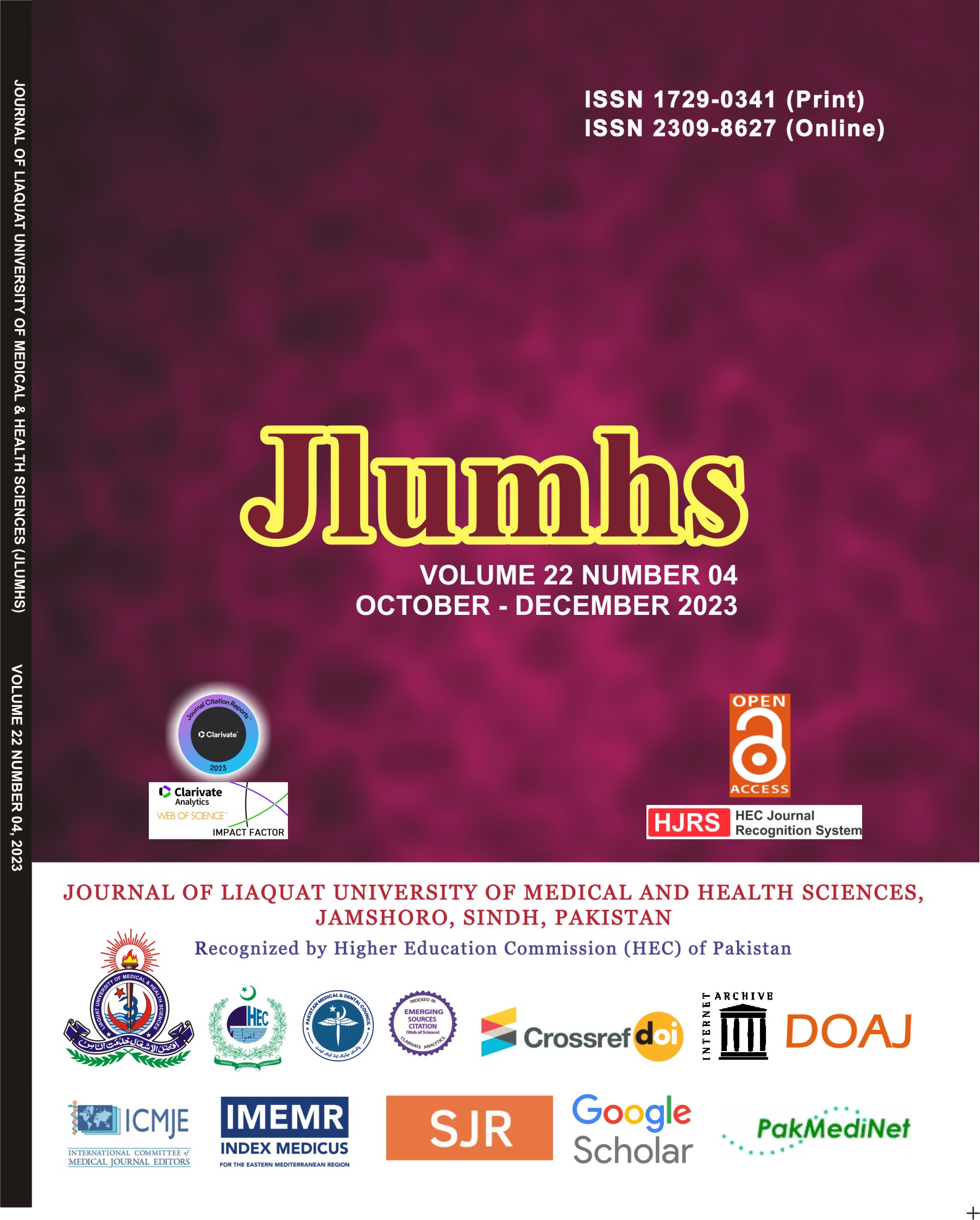 					View Vol. 22 No. 04 (2023): Journal of Liaquat University of Medical & Health Sciences
				