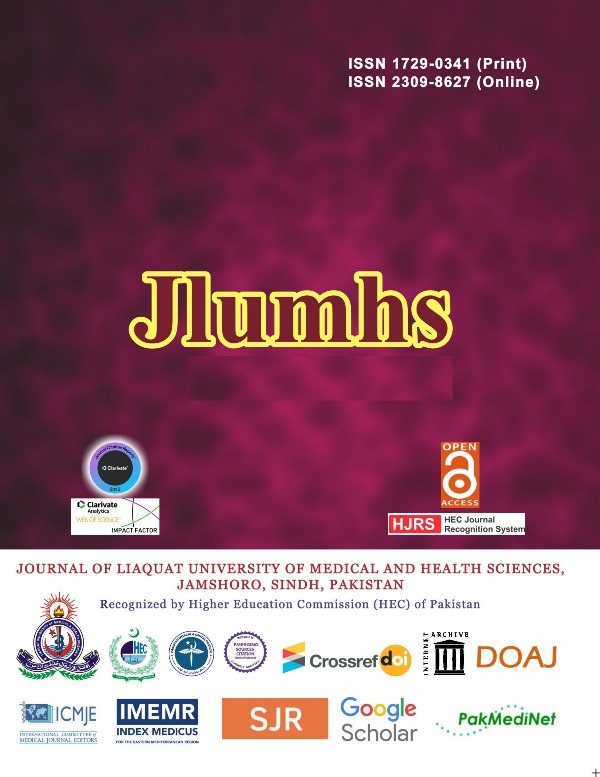 					View Vol. 25 No. 05 (2026): Journal of Liaquat University of Medical & Health Sciences
				